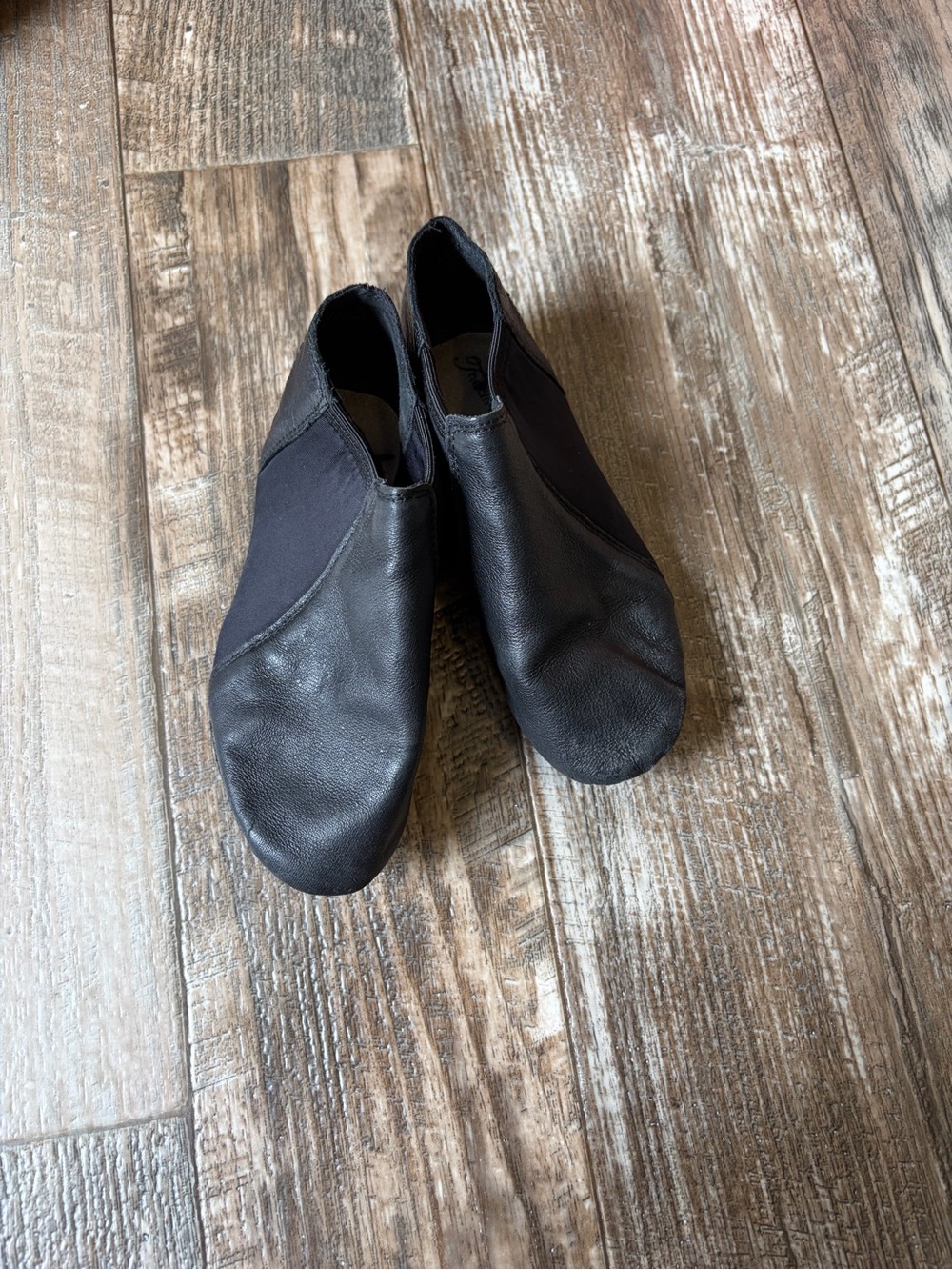 Black Slip-On Leather Dance or Jazz Shoes